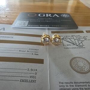 18 K Real Gold Earrings,Elegant Stud